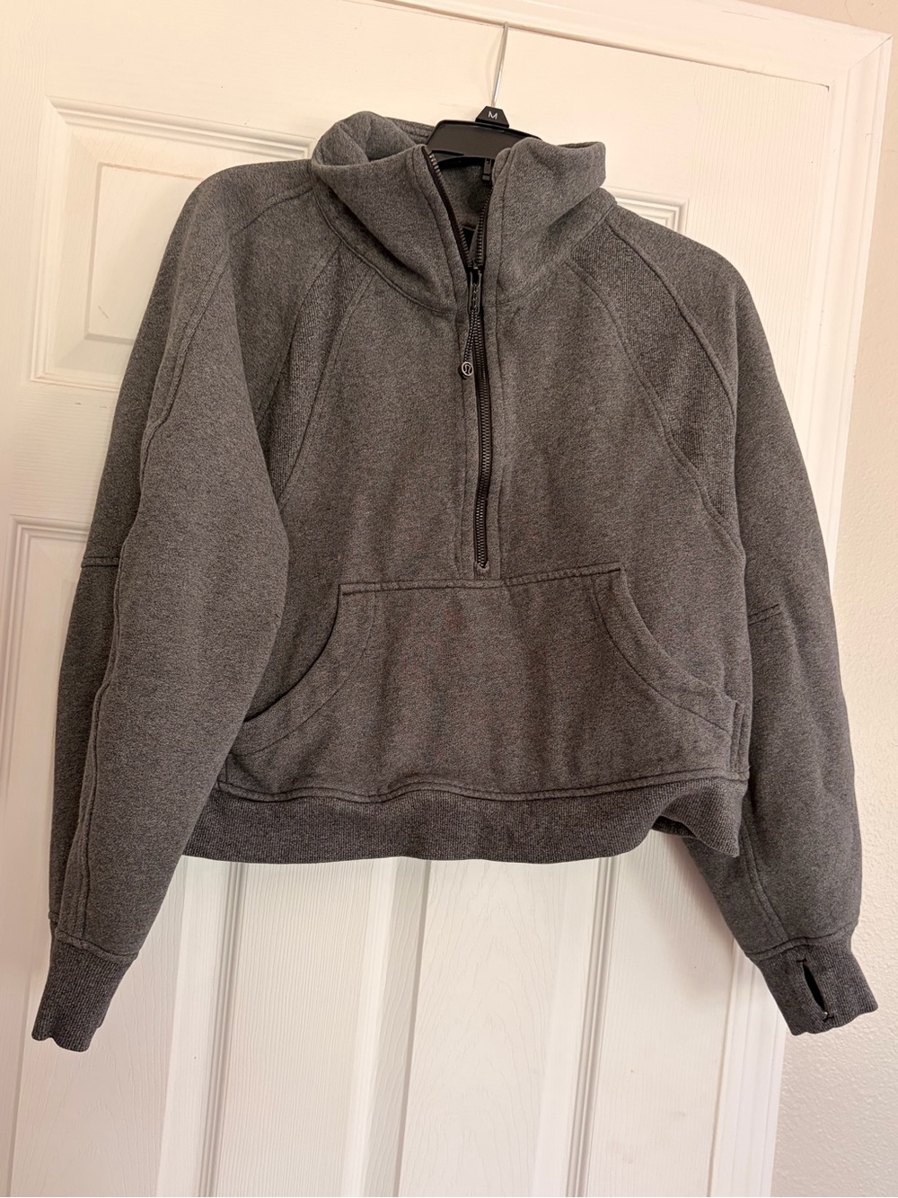 Cozy Half-Zip Lulu Lemon Pullover Hoodie in Charcoal Gray